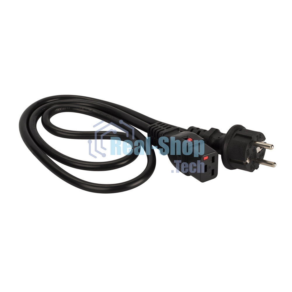Шнур питания Lanmaster LAN-PP19L/SH-0.5-BK C19-Schuko проводник.:3x1.5мм2 0.5м 220В 16А черный