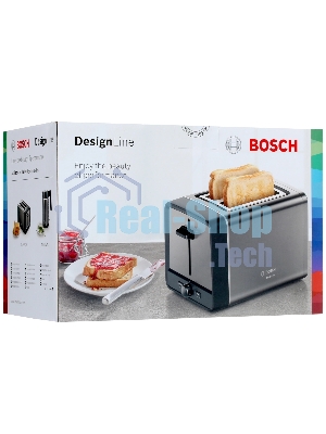 Тостер Bosch TAT5P425 нержавеющая сталь, 970 Вт, 2 слота