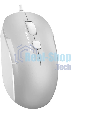Мышь проводная A4Tech Fstyler FM26 серебристый/белый, 1600 dpi, USB, кнопки - 4