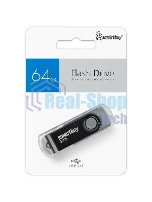 Флешка USB Smartbuy Twist black (SB064GB2TWK), 64Gb, USB 2.0, R/W 20/10, черный