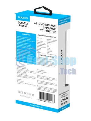 Автомобильное зарядное устройство Maxvi CCM-212 Plus M черный 2.1A
