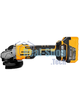 Угловая шлифовальная машина бесщеточная DEKO DKAG-125, 20В, 1*4.0А·ч