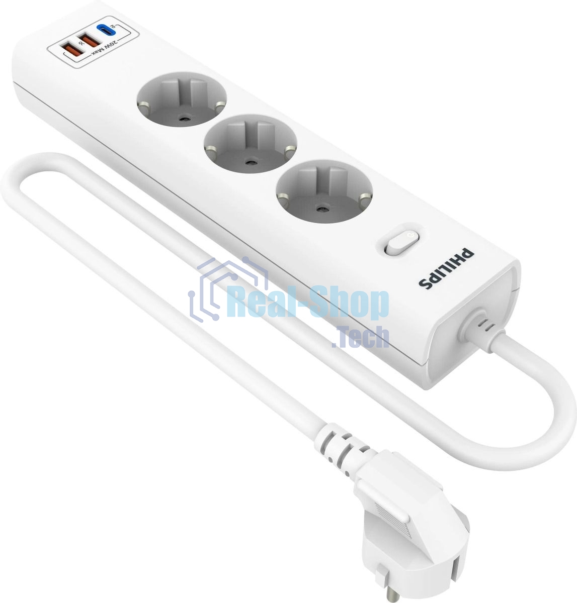 Сетевой фильтр Philips CHP4336WB/51, 3 м, 3 розетки, белый