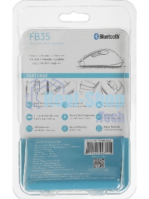 Мышь беспроводная A4Tech Fstyler FB35 серый, 2000 dpi, радиоканал, Bluetooth, USB, кнопки - 6
