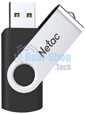 Флешка USB Netac U505 (NT03U505N-008G-20BK), 8Gb, USB 2.0, R/W 70/30, черный/серебристый