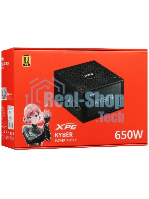 Блок питания ADATA XPG KYBER 650 RTL (KYBER650G-BKCEU), 650Вт, 80 PLUS Gold, 120мм, черный