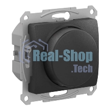 Светорегулятор (диммер) SE Glossa антрацит, повор-нажим, LED, RC, 400 Вт, мех.