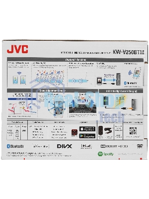 Автомагнитола JVC KW-V250BTM, 2 DIN, 6.2