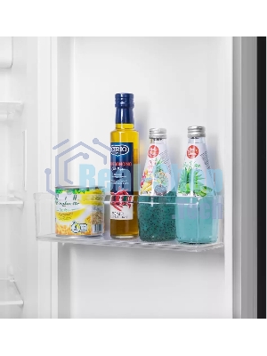 Холодильник Maunfeld MFF177NFB Slim Inverter черный двухкамерный 352/198л морозилка слева, No Frost, Side by Side