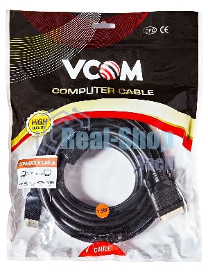 Кабель HDMI AM/DVI(24+1)M, 7.5м, CU, 1080P@60Hz, 2F, VCOM CG484GD-7.5M