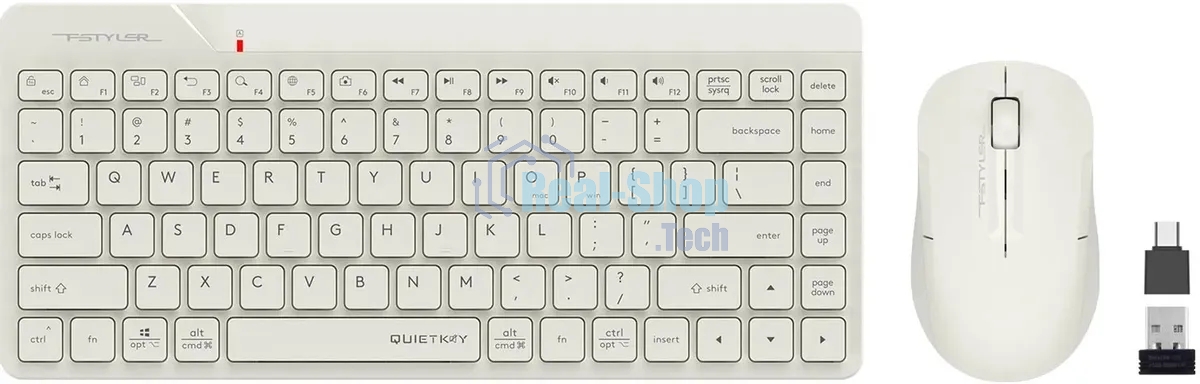 Комплект клавиатура+мышь A4Tech FStyler FG2200 Air2 беспроводной, USB, 1200 DPI, бежевый
