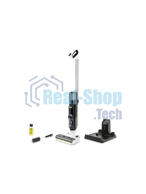 Пылесос вертикальный моющий Karcher FCV 3 белый/черный, питание от аккумулятора, 160 Вт, уборка сухая/влажная, пылесборник 0.8 л