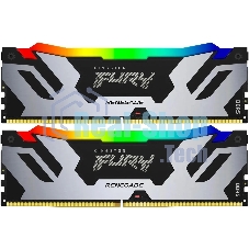 Оперативная память Kingston Fury Renegade, DDR5, 96Gb (2x48GB), 6000MHz, CL32, DIMM, с радиаторами, cеребристый/черный