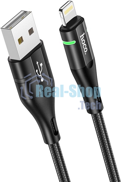Кабель Hoco U93 Shadow iP USB (m)-Lightning (m) 1.2м черный коробка