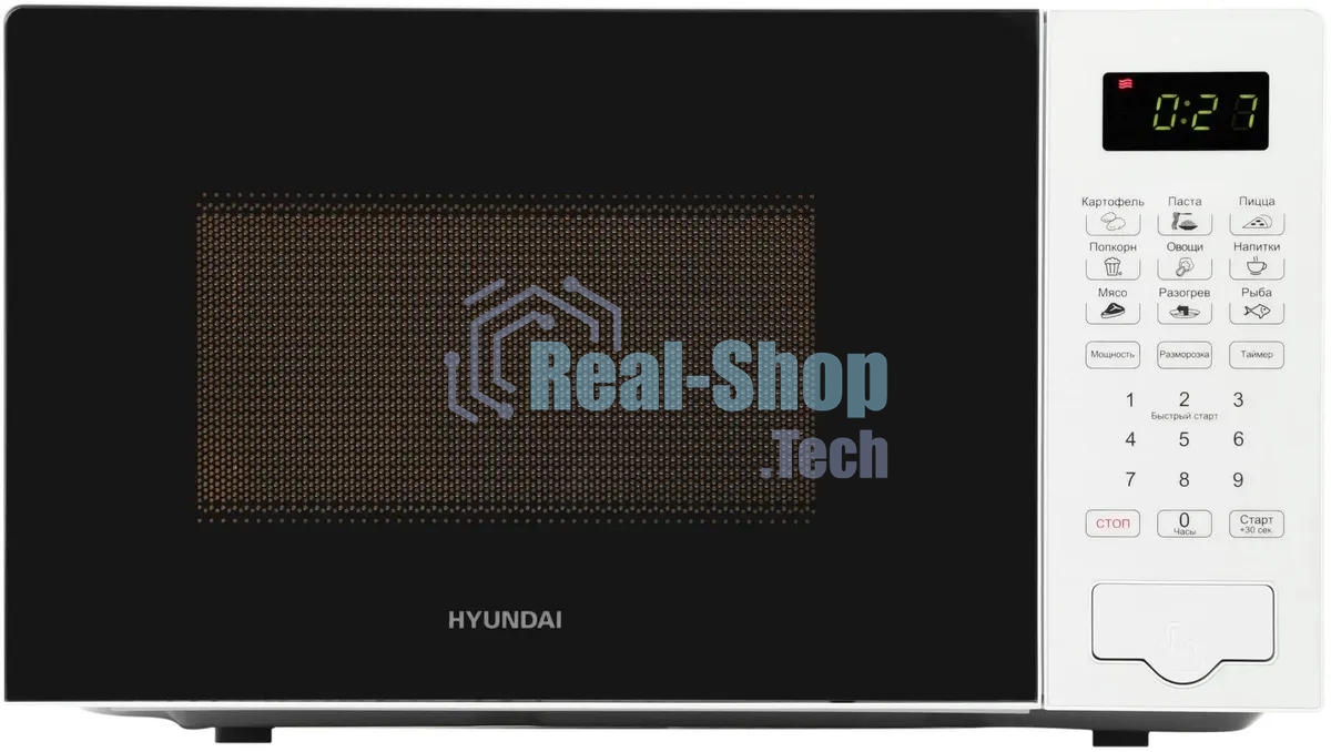 Микроволновая печь Hyundai HYM-D2077 белый, 20 л, 700 Вт, переключатели - сенсор