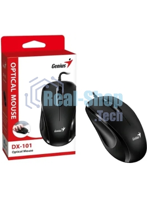 Мышь проводная Genius DX-101 черный, 1200 dpi, USB, кнопки - 3