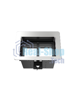 Прямоугольный металлический корпус Wize Pro WRTS-06BOX-S для модульной системы врезного лючка в стол с убирающейся крышкой для установки до 6 модулей-вставок, преустановленная рамка, серебристый