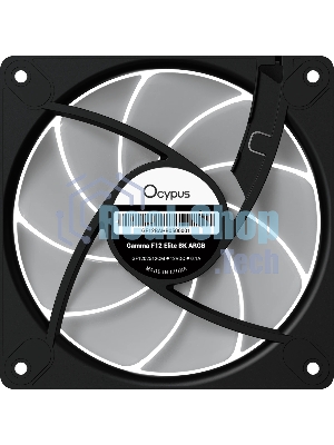 Вентилятор для корпуса Ocypus Gaммa F12 Elite BK ARGB 3 IN 1, 120x120x25мм, 4-PIN PWM, 600-1800 RPM, 26 DBA MAX, HYDRO BEARING