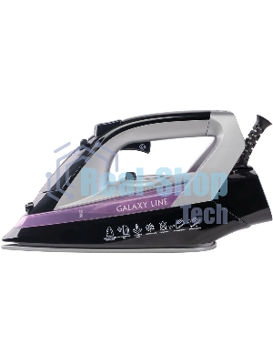 Утюг Galaxy Line GL 6128 фиолетовый/черный, 2200 Вт, 30 г/мин, 140 г/мин, 150 мл