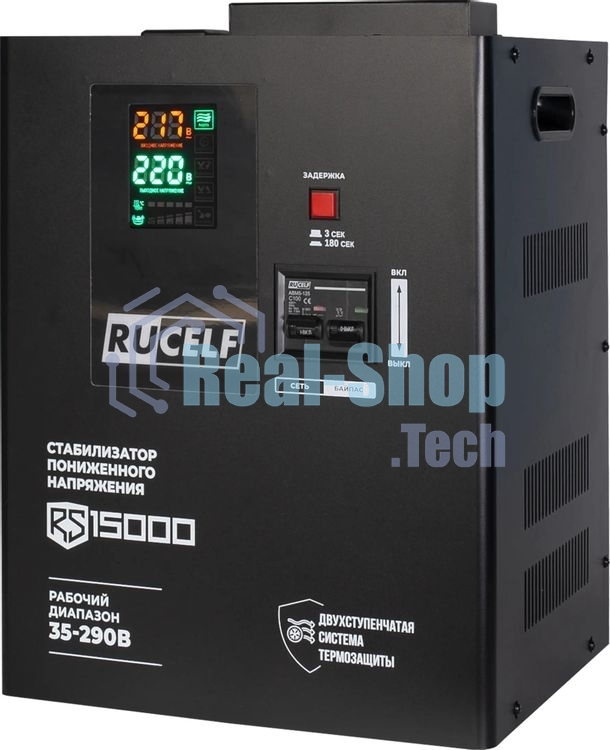 Стабилизатор напряжения Rucelf RS-15000 однофазный черный
