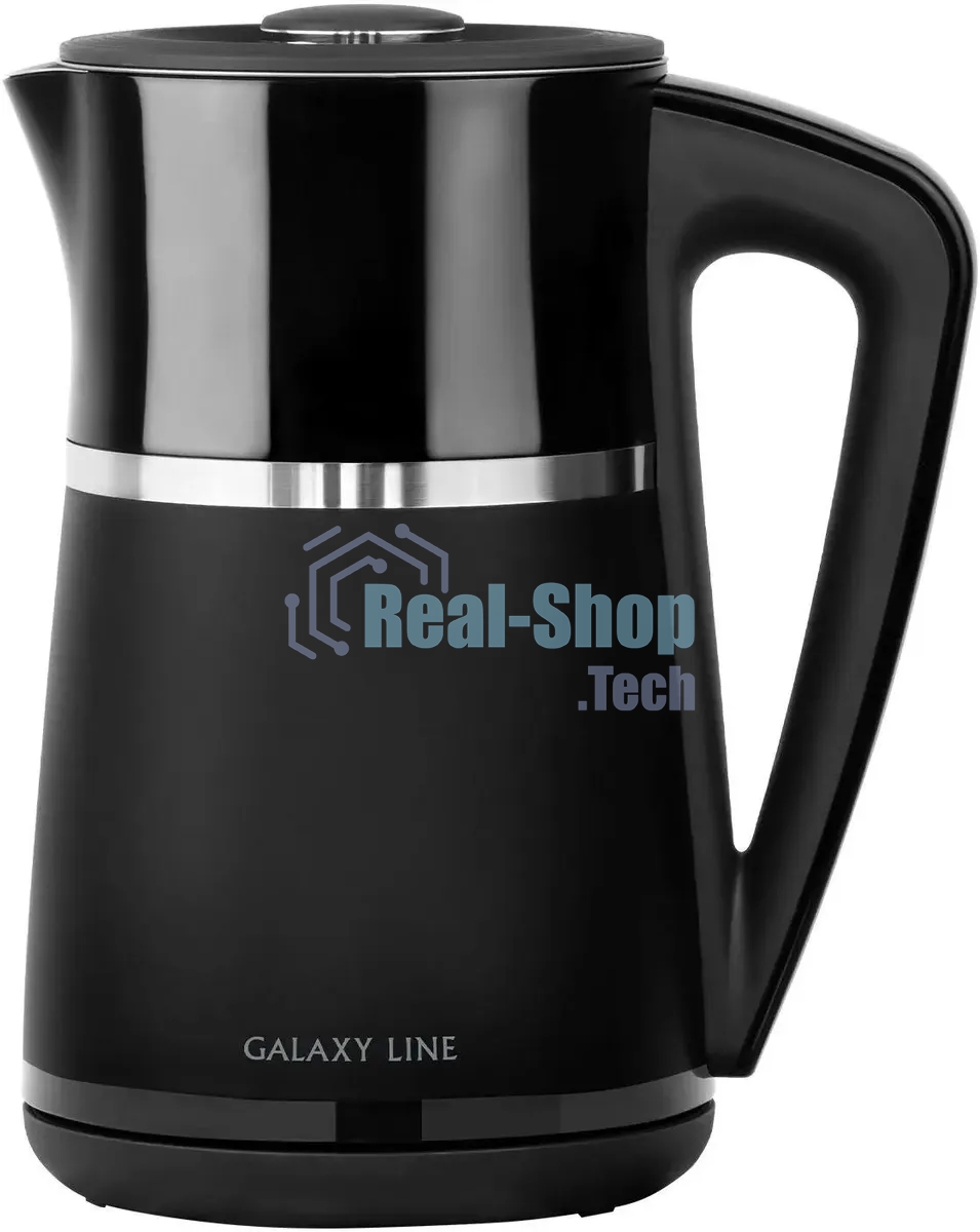 Чайник электрический Galaxy Line GL 0338 черный, пластик, 2200 Вт, 1.7 л