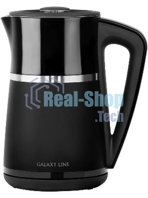 Чайник электрический Galaxy Line GL 0338 черный, пластик, 2200 Вт, 1.7 л