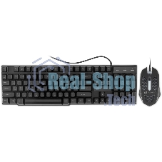 Комплект клавиатура+мышь Oklick 400GMK проводной, USB, 1200 DPI, чёрный
