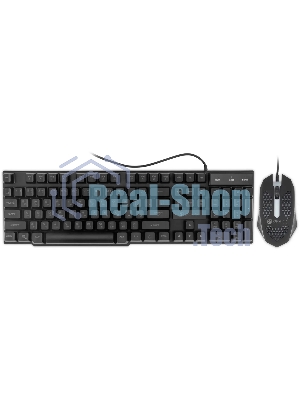 Комплект клавиатура+мышь Oklick 400GMK проводной, USB, 1200 DPI, чёрный