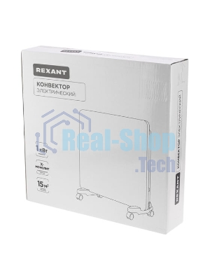 Конвектор электрический Rexant белый, 1000 Вт, 15 м2, электронный термостат