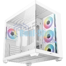 Компьютерный корпус Deepcool CG530 4F WH без БП, боковое окно (панорама), 3x120мм ARGB Reverce вентилятора на боковой стенке, 1x120мм ARGB вентилятор сзади, белый, ATX