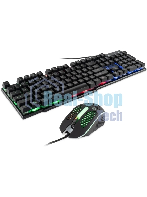 Комплект клавиатура+мышь Oklick 400GMK проводной, USB, 1200 DPI, чёрный