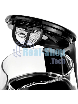 Чайник Centek CT-0019, 1100 Вт, стекло, черный и серебристый