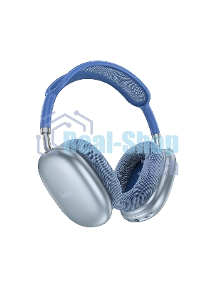 Беспроводные/проводные наушники Hoco W55 небесно-голубой, накладные, Bluetooth + проводной