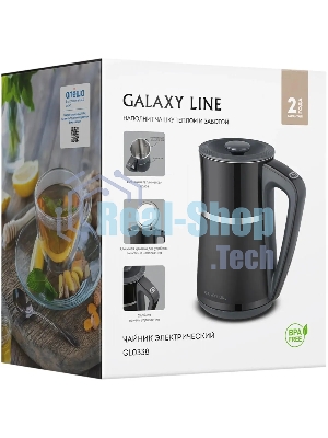 Чайник электрический Galaxy Line GL 0338 черный, пластик, 2200 Вт, 1.7 л