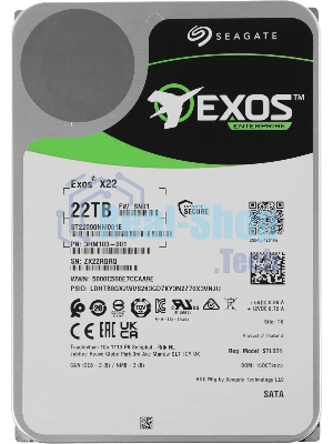 Жесткий диск Seagate HDD Exos X22 ST22000NM001E 22Tb 7200rpm SATA-III 512Mb 3.5