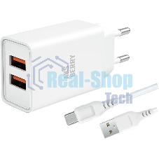 Зарядное устройство Aksberry СЗУ T38 2 USB 2.4A + MicroUSB белый Зарядное устройство Aksberry СЗУ T38 2 USB 2.4A + MicroUSB белый