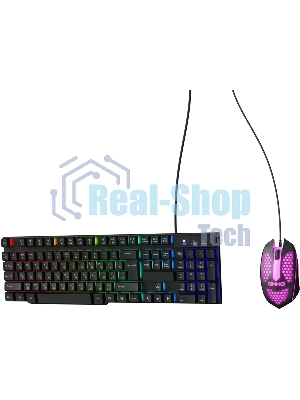 Комплект клавиатура+мышь Oklick 400GMK проводной, USB, 1200 DPI, чёрный