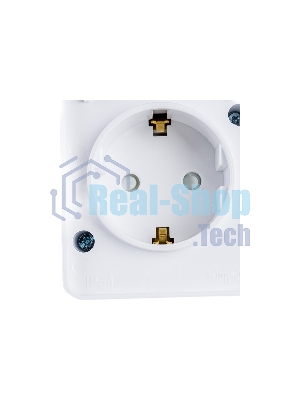 Розетка 1-м ОП AtlasDesign Profi54 16А IP54 250В с заземл. защ. шторки белый SchE ATN540145