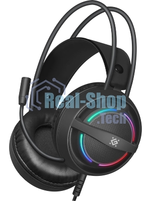 Гарнитура Defender Dexter RG чёрный, проводная, USB / 2 x mini jack 3.5 мм, подсветка