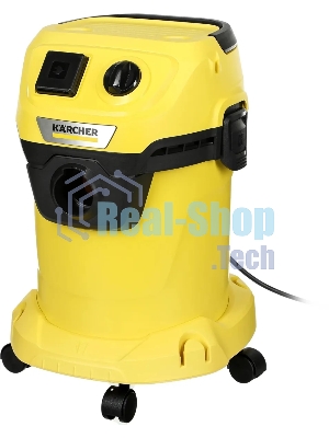 Строительный пылесос Karcher WD 3 P V-17/4/20 желтый, 1000 Вт, уборка сухая/сбор воды, пылесборник мешок/контейнер, 17 л