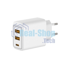 Сетевое зарядное устройство Rexant с двумя портами USB-A и одним портом USB-C, 10 Вт