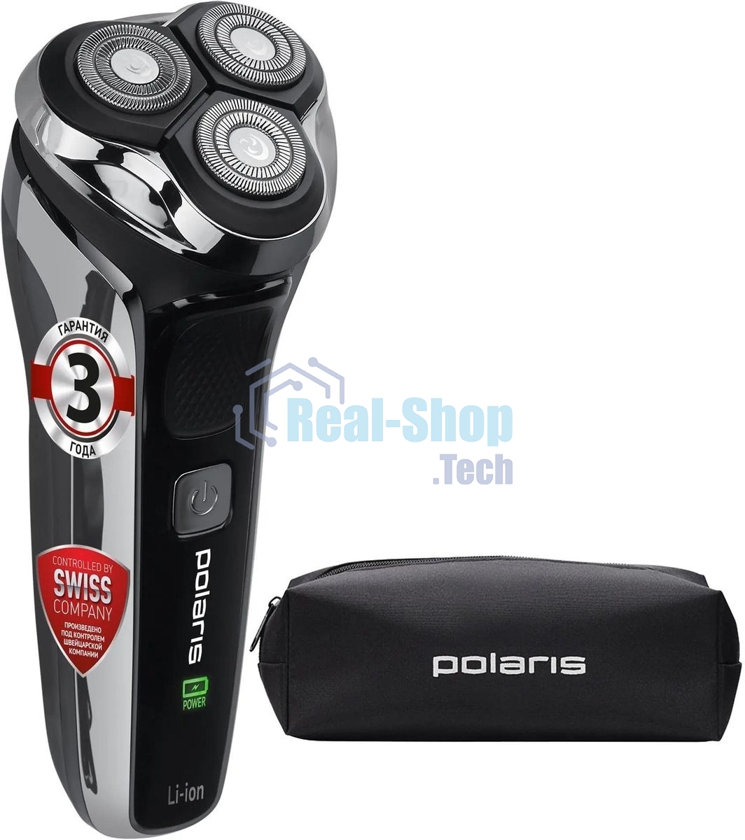 Электробритва Polaris PMR 0305R wet&dry PRO 5 blades элктрическая, черный/хром