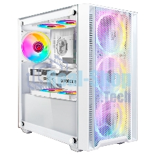 Корпус Ginzzu CL640 mATX FAN 4*12FRGb передняя панель Сетка Белый