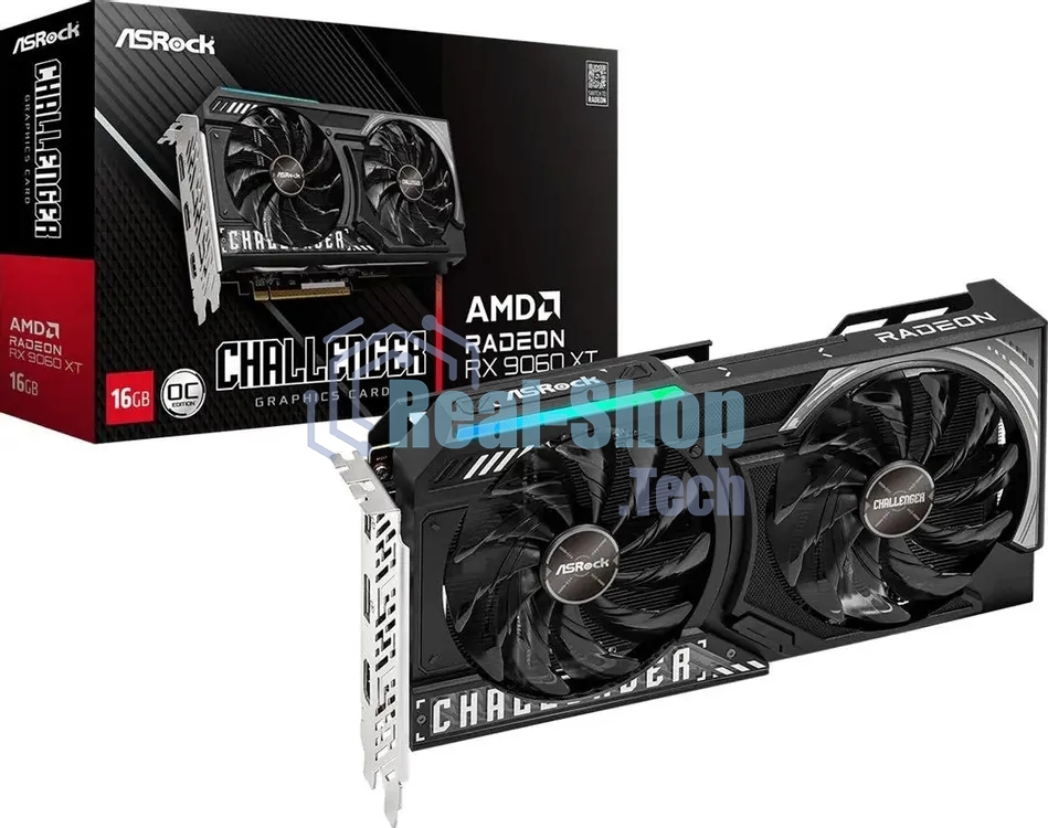 Видеокарта ASRock Radeon RX 9060 XT Challenger 16GB OC RX 9060XT, HDMI, DP*2, 16G, D6