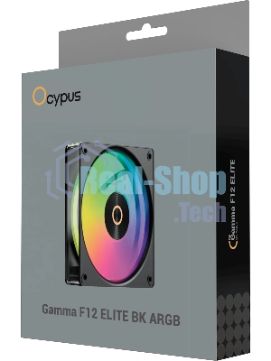 Вентилятор для корпуса Ocypus Gaммa F12 Elite BK ARGB REVERSE BLADE 3 IN 1, 120x120x25мм, 4-PIN PWM, 600-1800 RPM, 26 DBA MAX, HYDRO BEARING