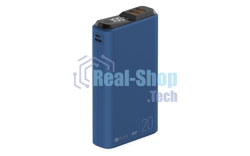Портативный аккумулятор OLMIO QS-20, 20000mAh, 22.5W QuickCharge3.0/PowerDelivery, LCD, темно-серый