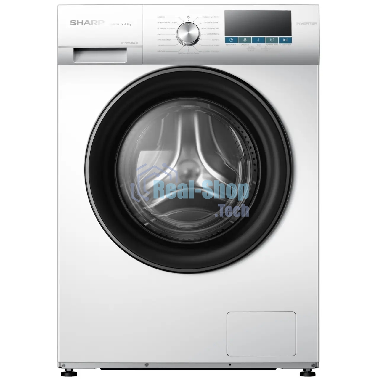 Стиральная машина Sharp ES-FEI712DLZ-W белый, загрузка фронтальная 7 кг, 1200 об/мин, класс A+++