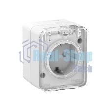 Розетка 1-м ОП AtlasDesign Profi54 16А IP54 250В с заземл. защ. шторки белый SchE ATN540145