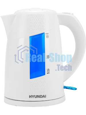 Чайник электрический Hyundai HYK-P2407 1.7л. 2200Вт белый/голубой (корпус: пластик)