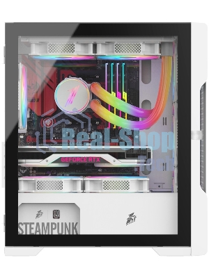 Компьютерный корпус 1STPLAYER TRILOBITE T3 белый/mATX, TG/4x 120мм LED fans inc./T3-WH-4F1-W
